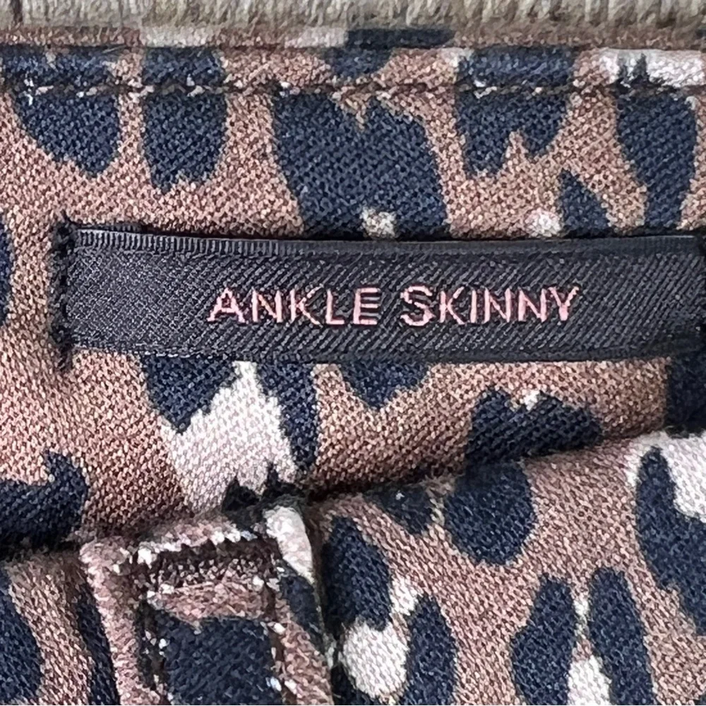 Jen 7 Size 4 Animal Print Ankle Skinny Stretch Denim Pants w/5 Pockets B…